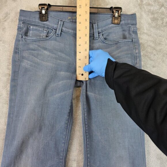7 For All Mankind Jeans Womens 30 Blue Low Rise Ginger Flare Stretch Denim Pants - Picture 11 of 16